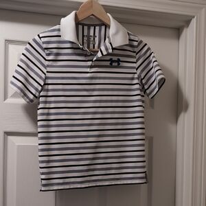 Under Armour Kids Polo Shirt - Black and White Stripes